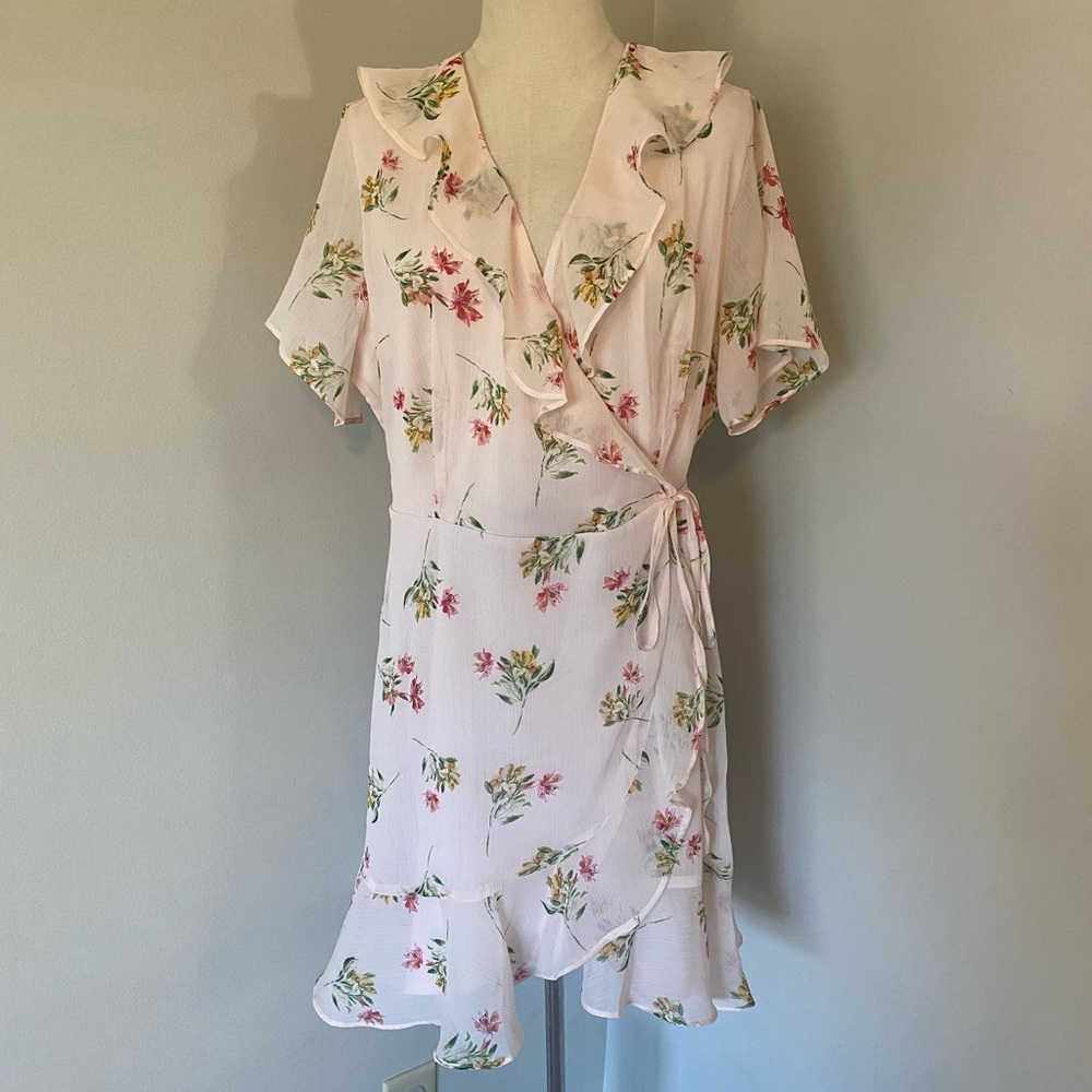 Beautiful Peach/Coral Wrap Dress, Lush Brand, 2XL